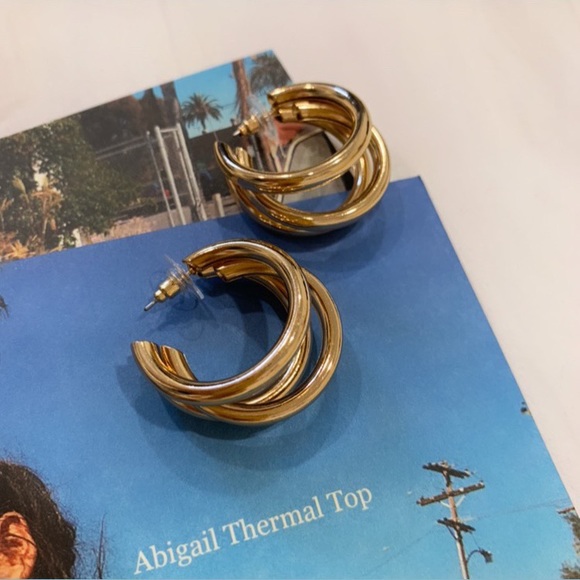 Triple Hooped Earrings - Picture 3 of 3